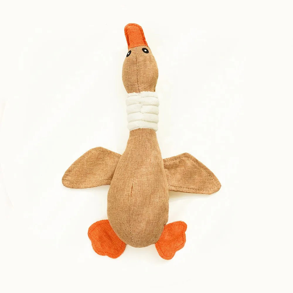 Squeaky Goose Dog Toy - Interactive Sound Toy for Dental Health