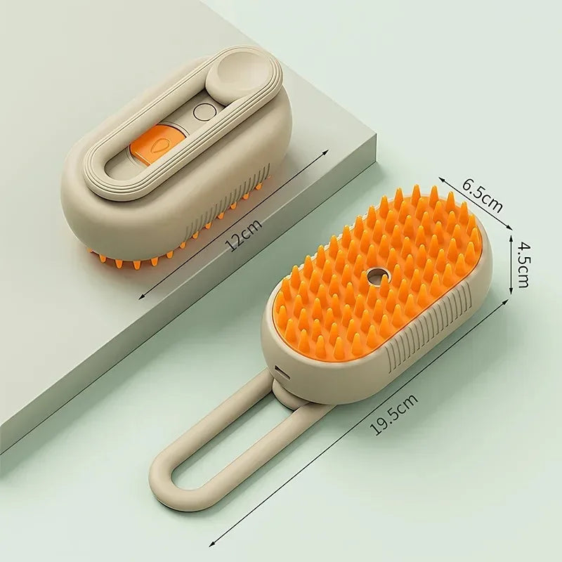 3-in-1 Electric Pet Steam Brush - Grooming, Cleaning & Massage Comb