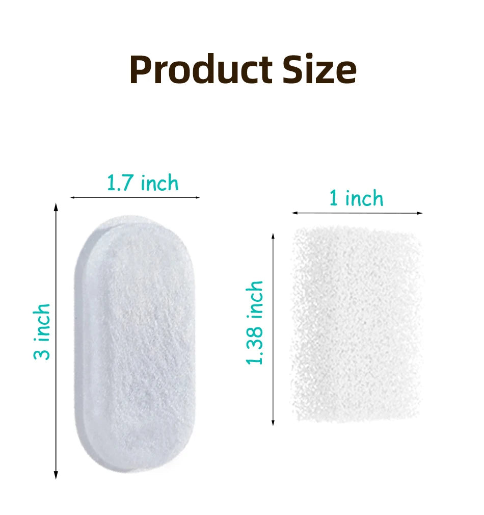 Water Fountain Replacement Filters - 2L Stainless Steel Pet Fountain Purifier