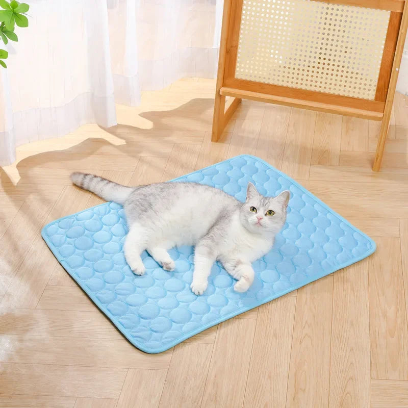 Pet Cooling Mat Summer Cat and Dog Sofa Mat Soft Ice Silk Cold Feeling Nest Mat Summer Dog Cooling Mat Pet Products Dog Beds