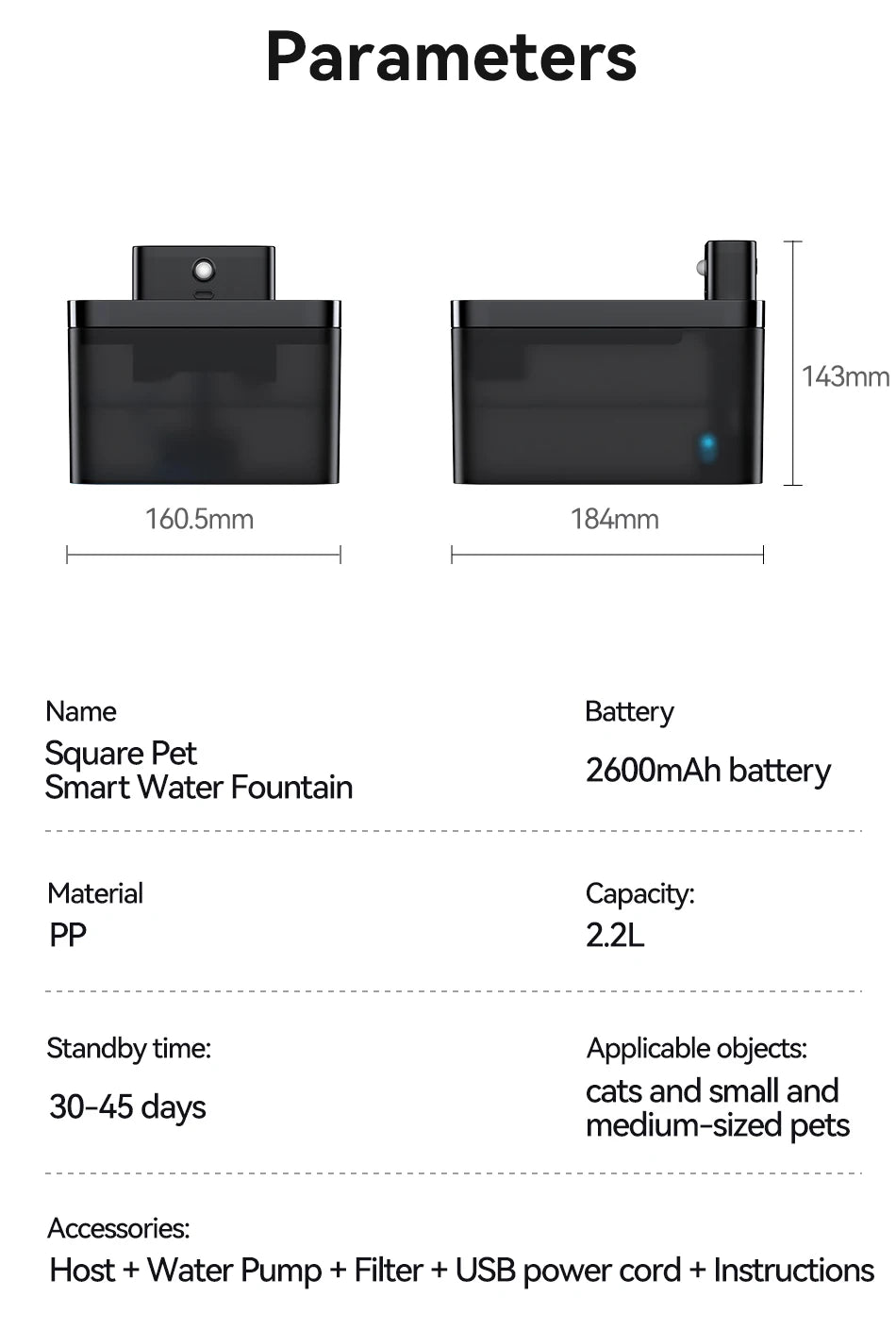 Smart Pet Water Fountain 2.2L - Wireless Automatic Dispenser with Infrared Sensor