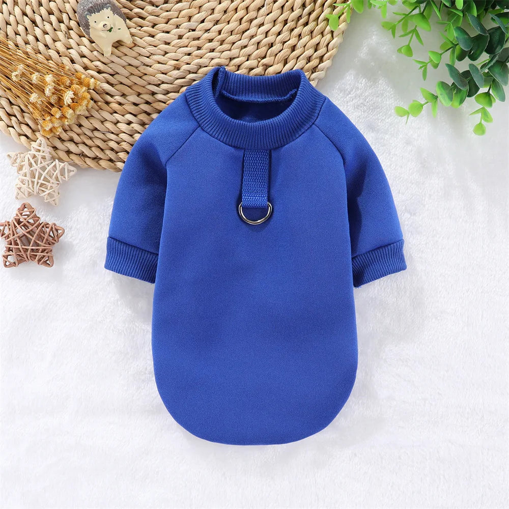 Round Neck Sweatshirt with Traction Ring for Small Dogs & Cats