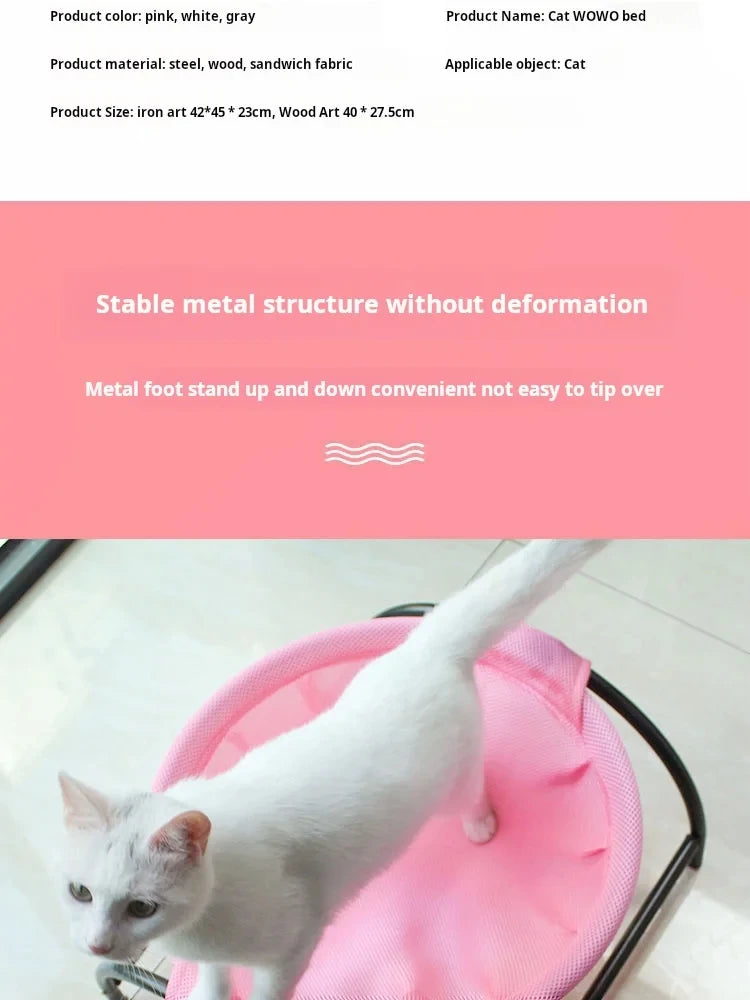 Elevated Pet Hammock Bed - Free-Standing Metal Frame with Breathable Fabric