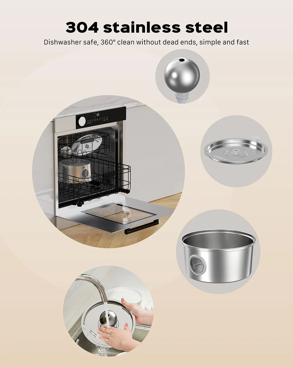 4L Stainless Steel Pet Water Fountain with Window - Silent Automatic Water Dispenser for Cats & Dogs
