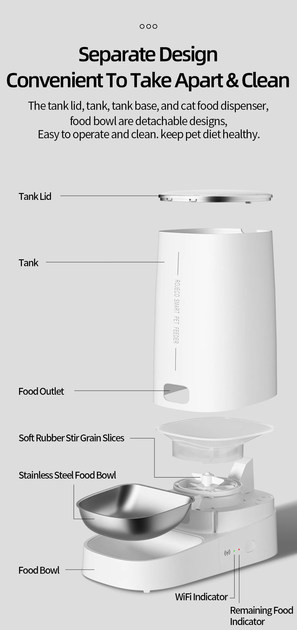 Smart WiFi Automatic Cat Feeder with Remote Control