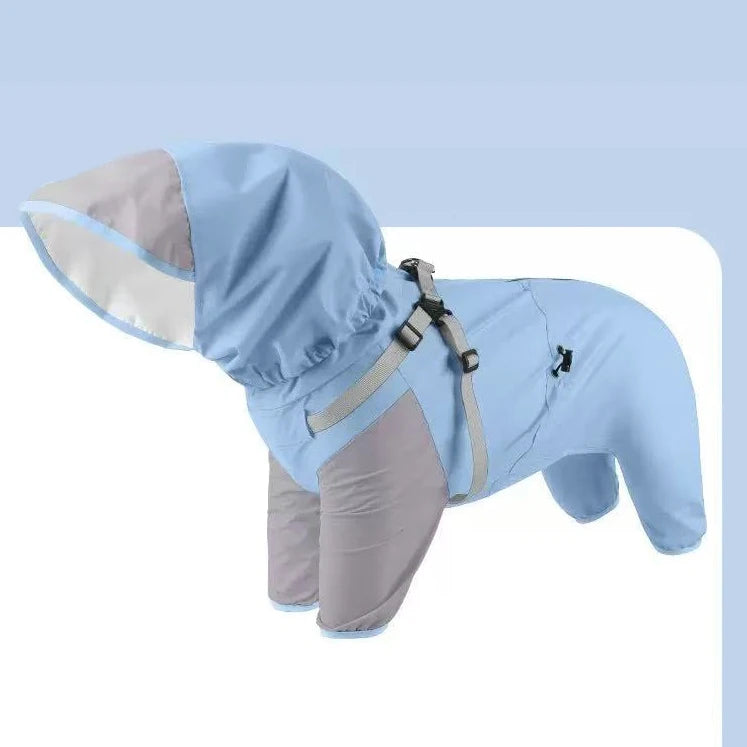 Waterproof Reflective Hooded Dog Raincoat – S to 3XL