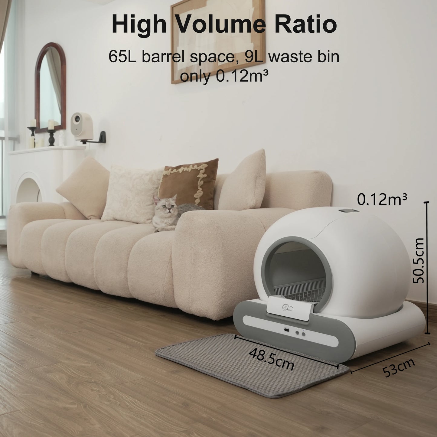 Automatic Cat Litter Box with mat - Self-Cleaning with App Control