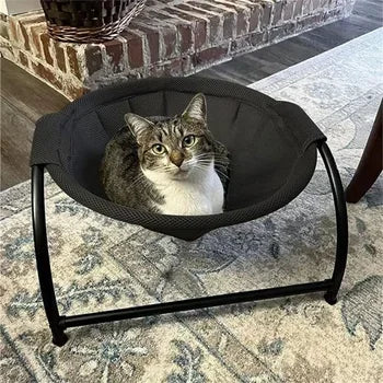 Elevated Pet Hammock Bed - Free-Standing Metal Frame with Breathable Fabric