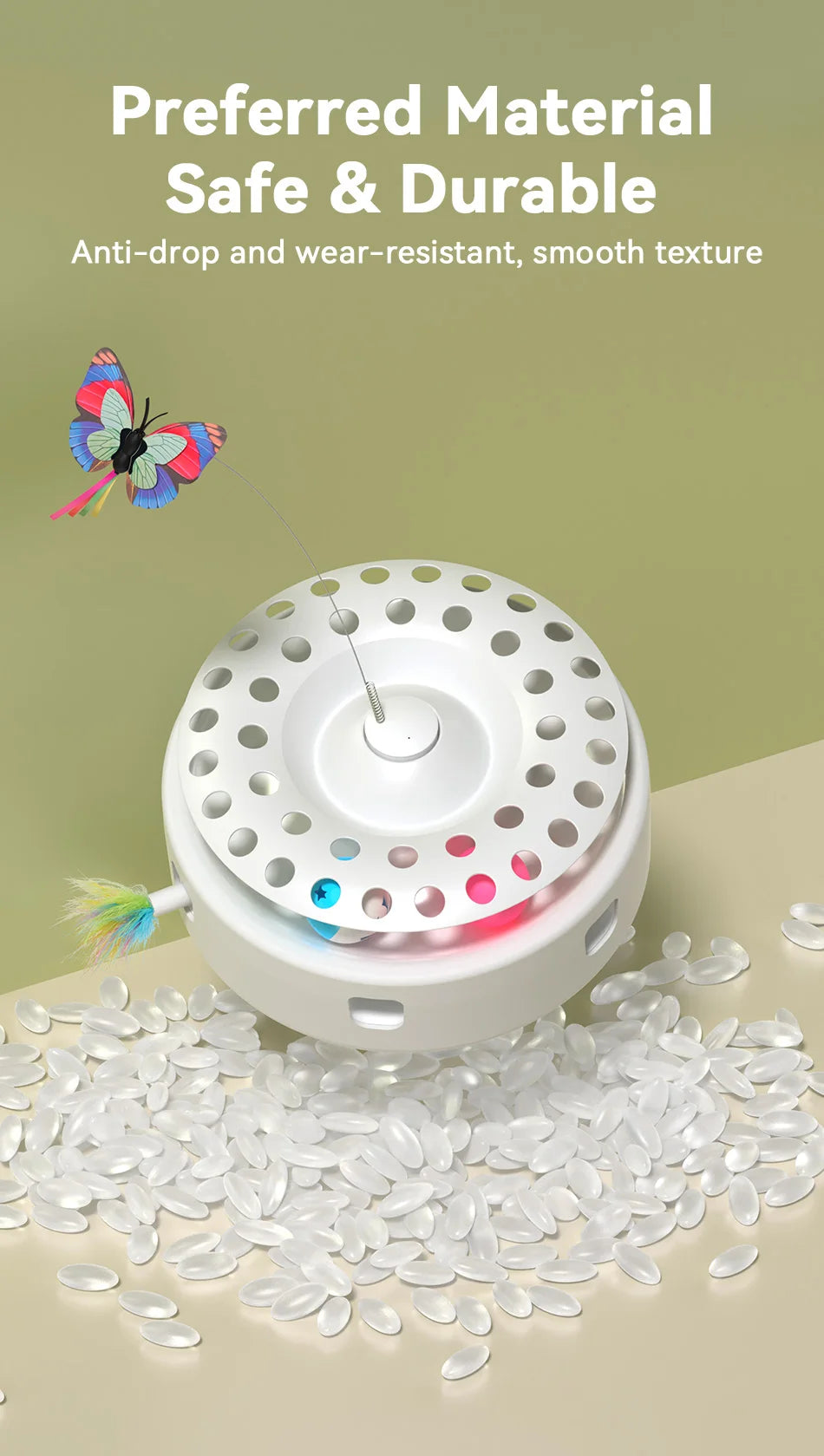 3-in-1 Automatic Cat Toy - Wireless Interactive Feather Wand with Track Ball & Teasing Stick