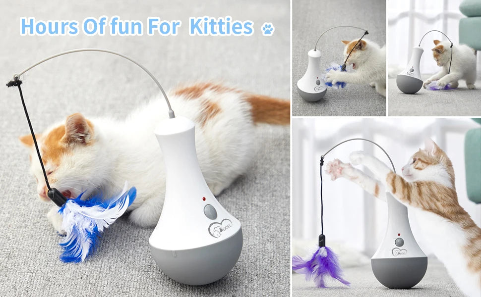 Interactive Feather Cat Toy - Automatic Teaser Wand for Indoor Play