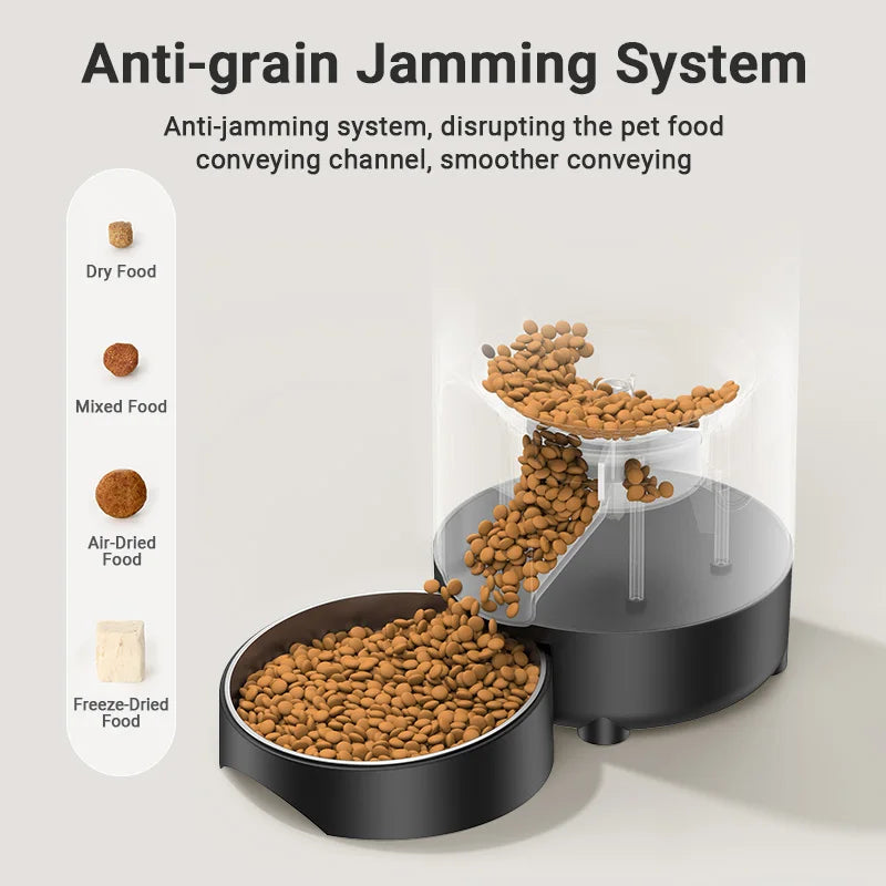 2L Automatic Pet Feeder - Smart Button Control Kibble Dispenser for Dogs & Cats