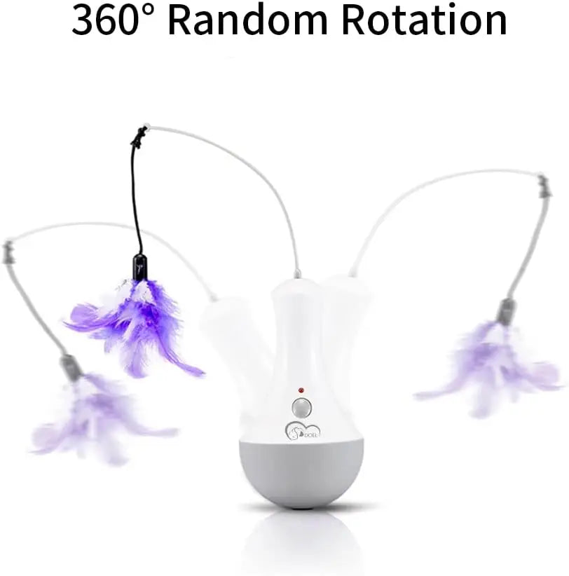 Interactive Feather Cat Toy - Automatic Teaser Wand for Indoor Play