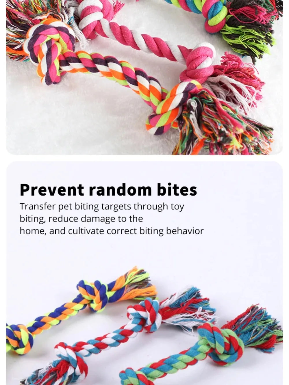 Cotton Rope Knot Dog Toy - Dental Health Chew Toy for All Dog Sizes