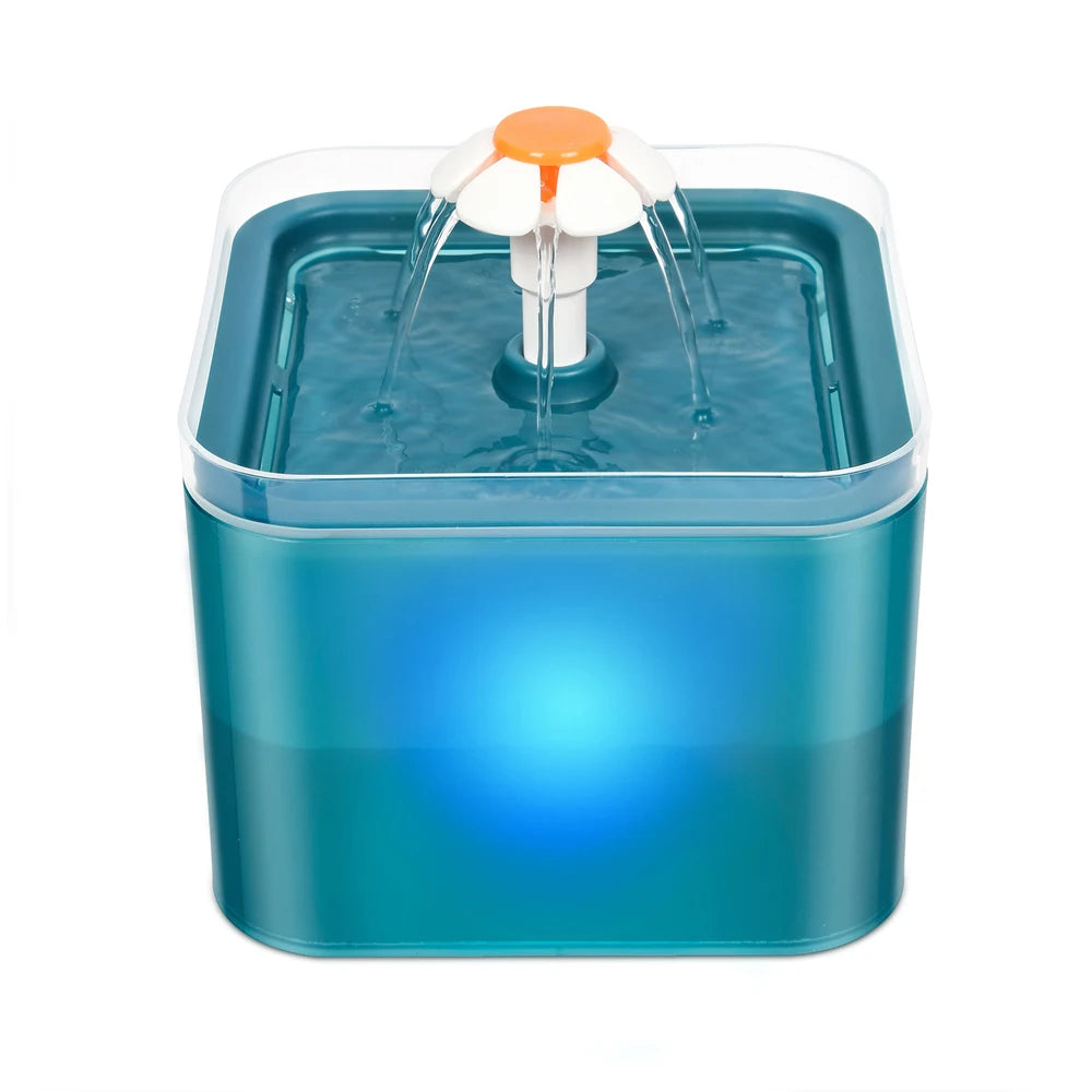 2L LED Pet Water Fountain with USB Power - Automatic Filtration System for Cats & Dogs