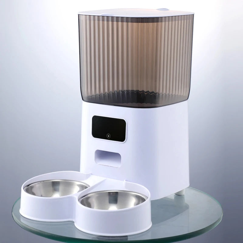5L Smart Automatic Pet Feeder with Camera, Double Bowls & Voice Recorder