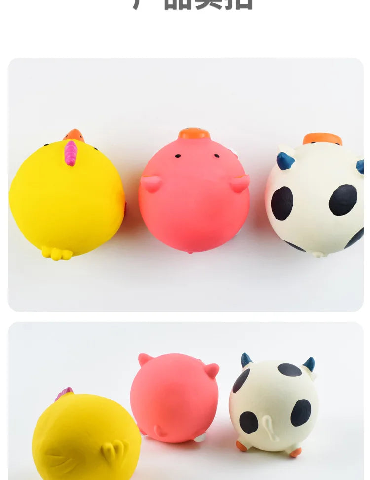 Durable Animal Design Squeaky Chew Toys - Dental Health Toys for Dogs