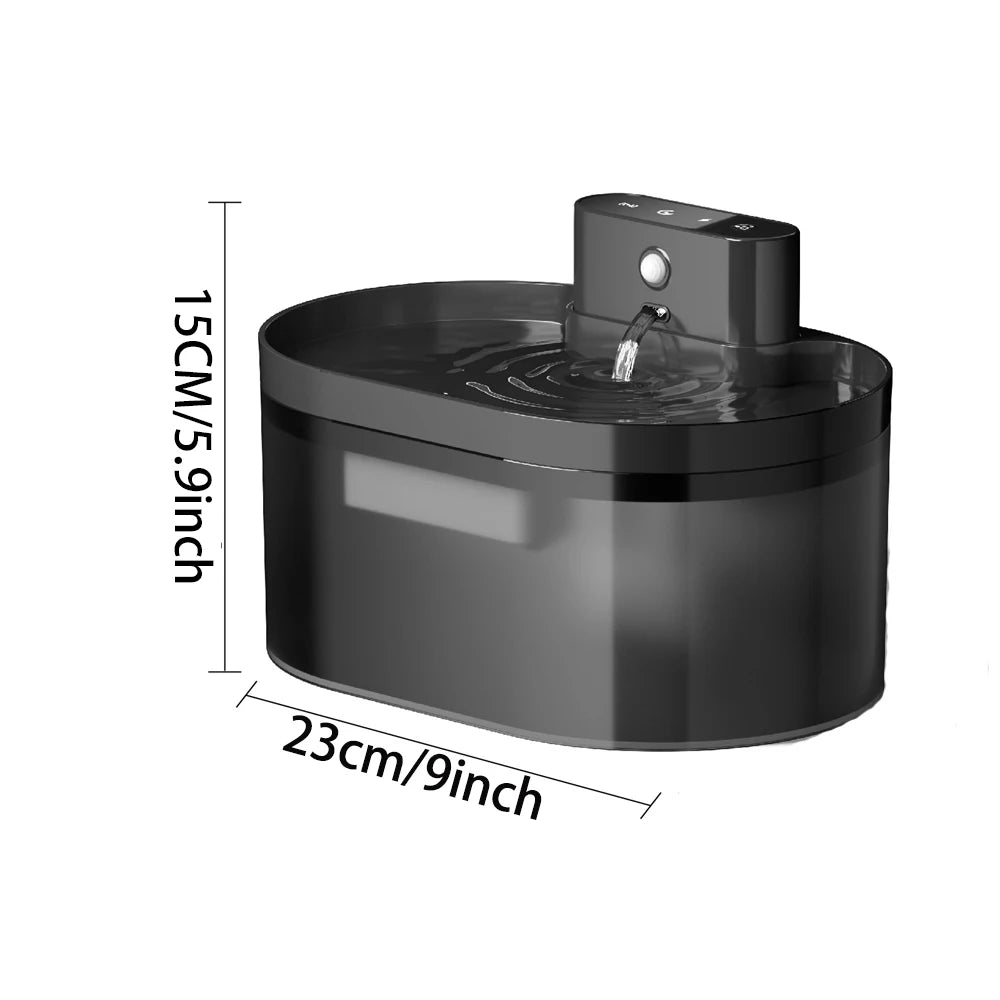 Silent Automatic Pet Water Fountain with Induction Charging - 2.2L Capacity