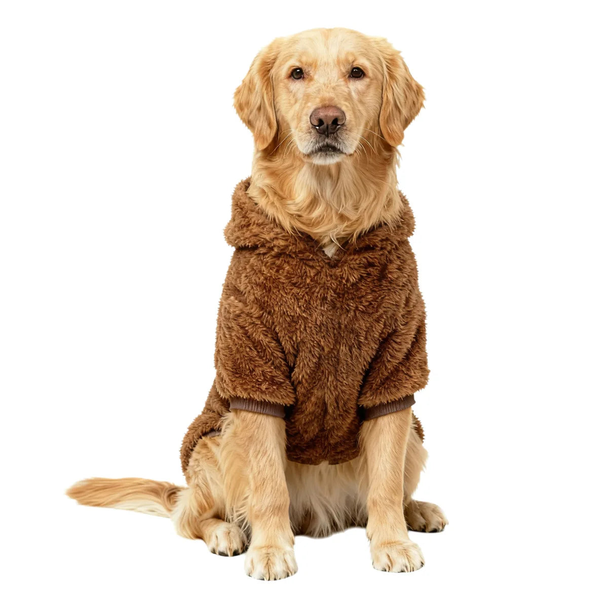 Sweat à capuche polaire en peluche pour chien | Manteau d'hiver chaud et doux pour chiens de taille moyenne et grande