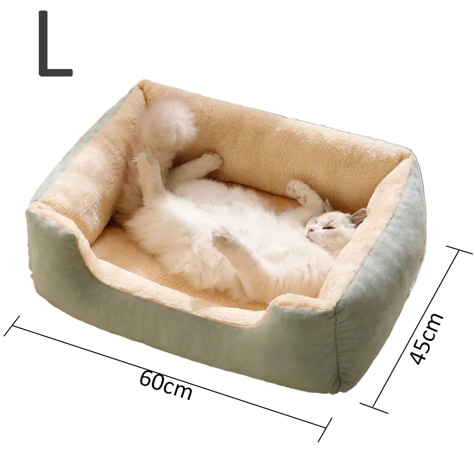 Cozy Pet Bed for Cats and Dogs - Soft Cushion Basket