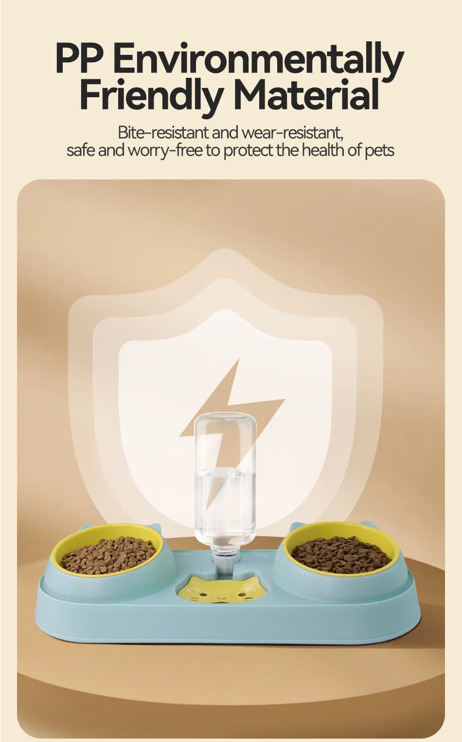 3-in-1 Pet Bowl Set with Automatic Water Dispenser and Dual Feeding System