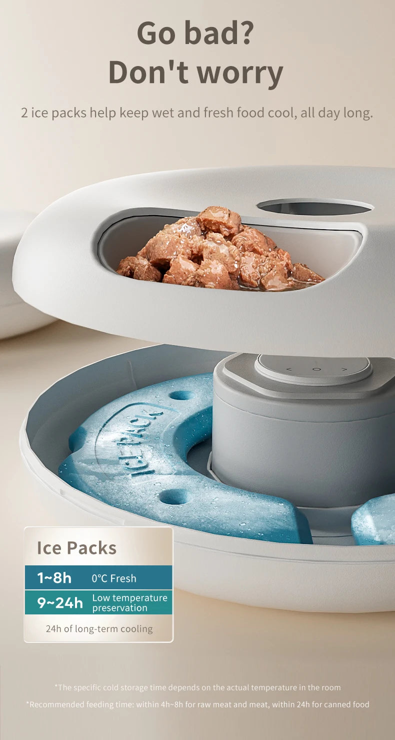 6-Meal Automatic Pet Feeder - Smart Food Dispenser for Wet & Dry Food