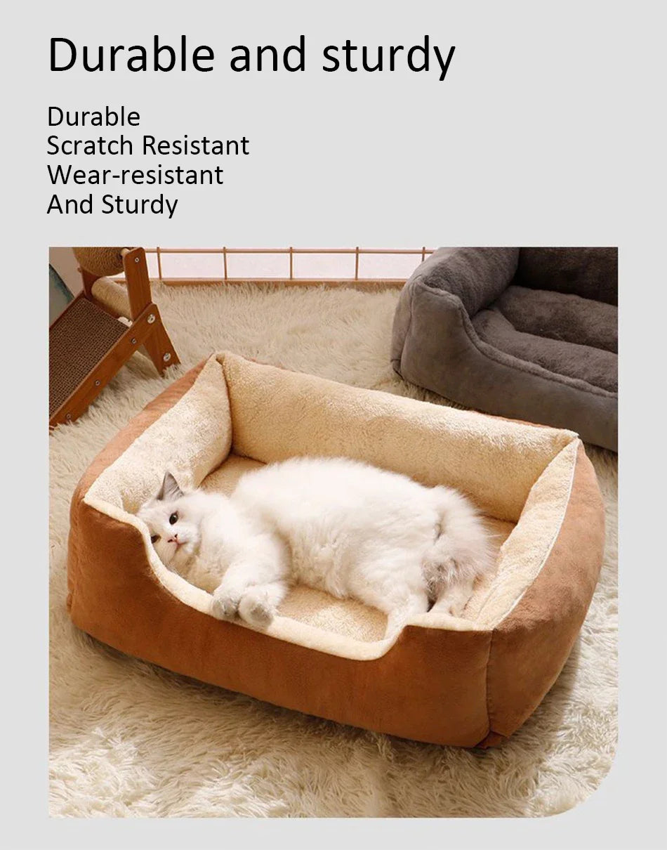 Cozy Pet Bed for Cats and Dogs - Soft Cushion Basket