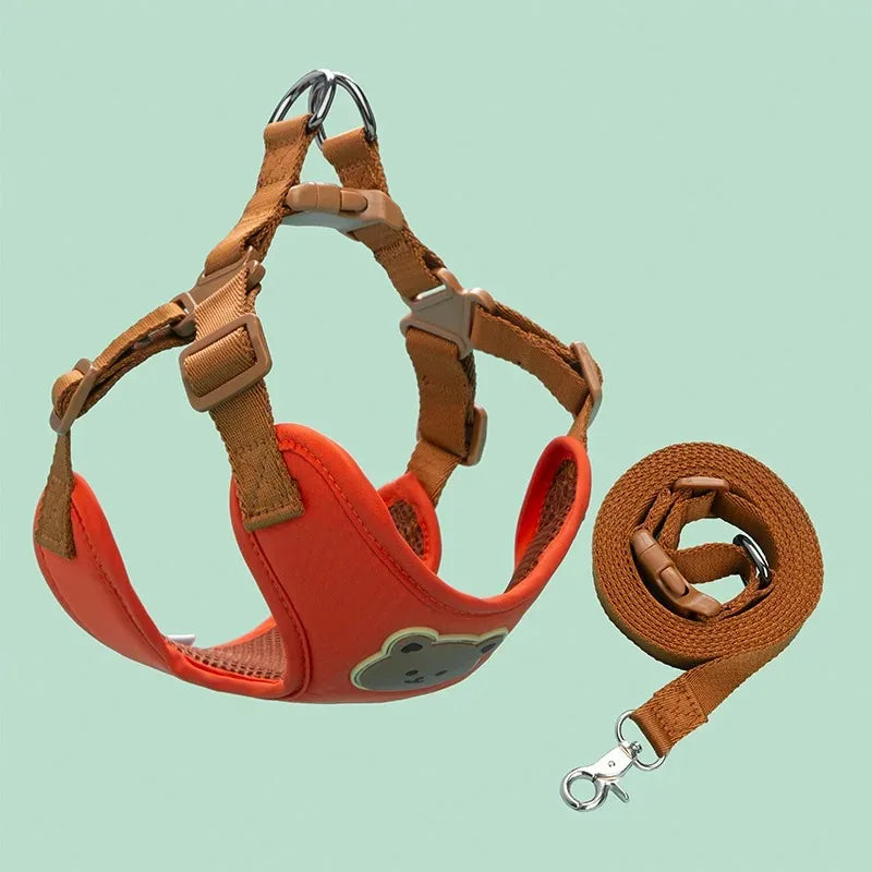 Adjustable Dog Chest Harness with Leash Set