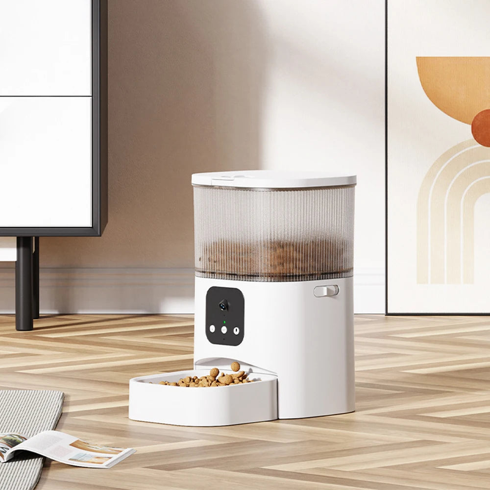 Smart Pet Feeder with WiFi Camera - Automatic Food Dispenser with Voice & Timer