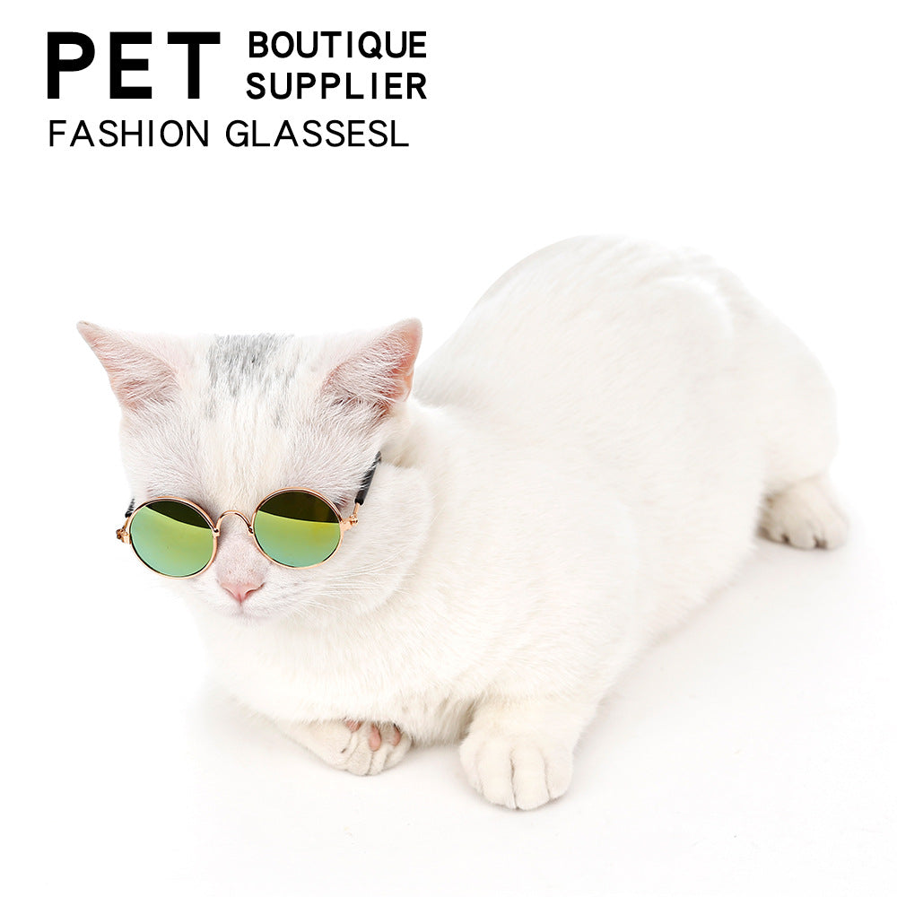 Vintage Round Pet Sunglasses for Cats & Small Dogs