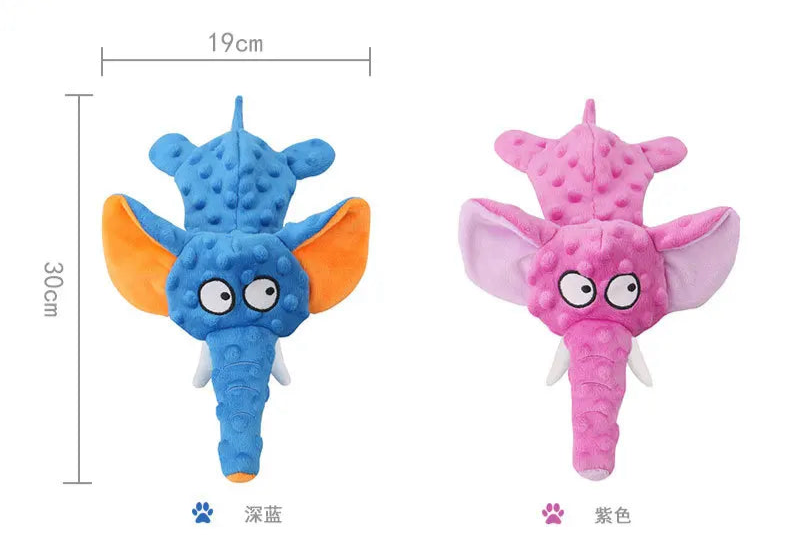 Jouet pour chien en peluche éléphant couineur avec papier froissé