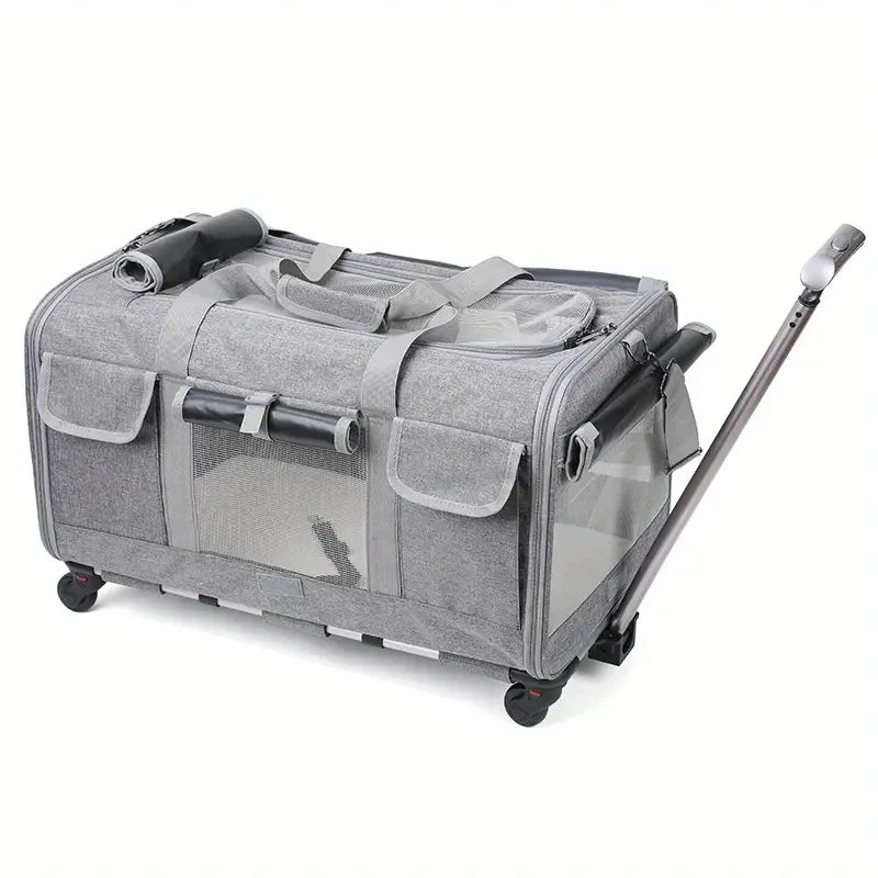 Poussette de transport pliable extra-large pour animaux de compagnie