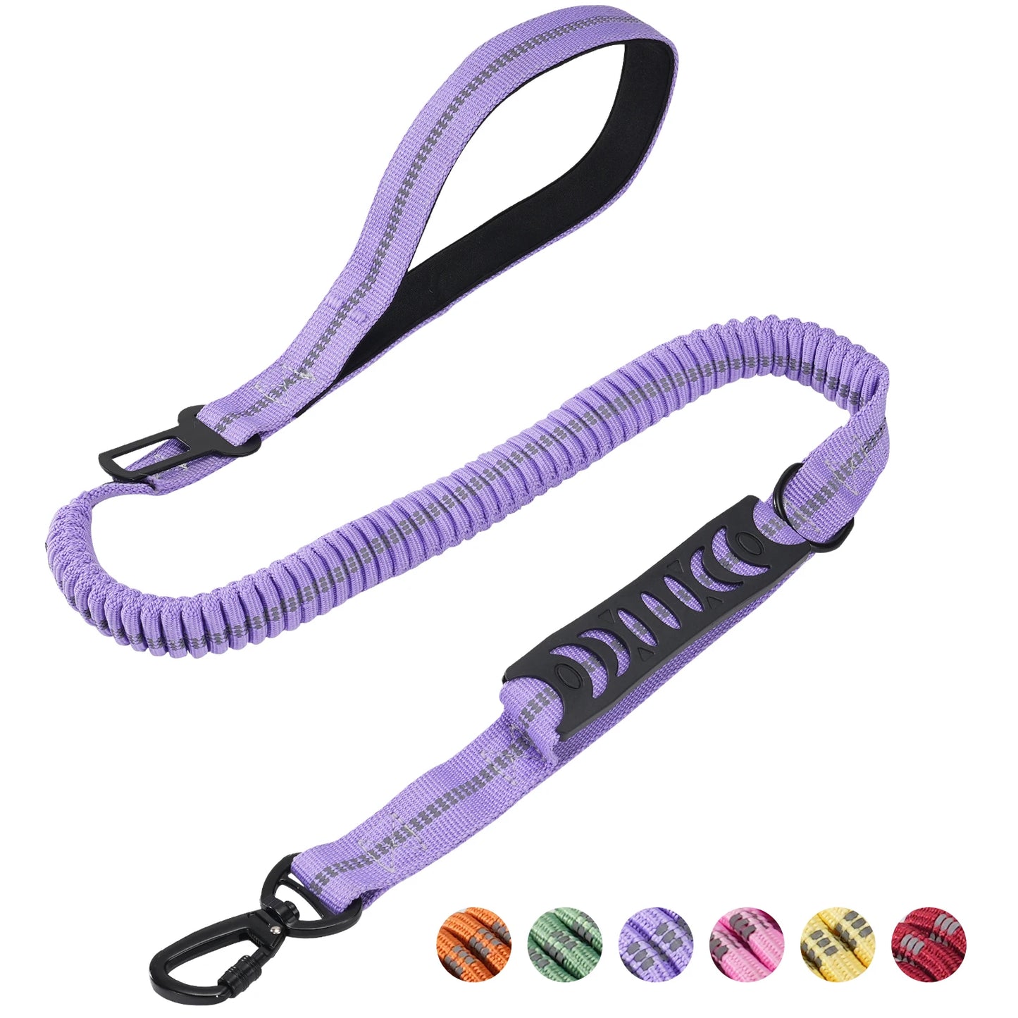 Heavy Duty Tactical Dog Lead — Reflective Bungee No-Pull Lead with Double Padded Handle for Medium & Large Dogs