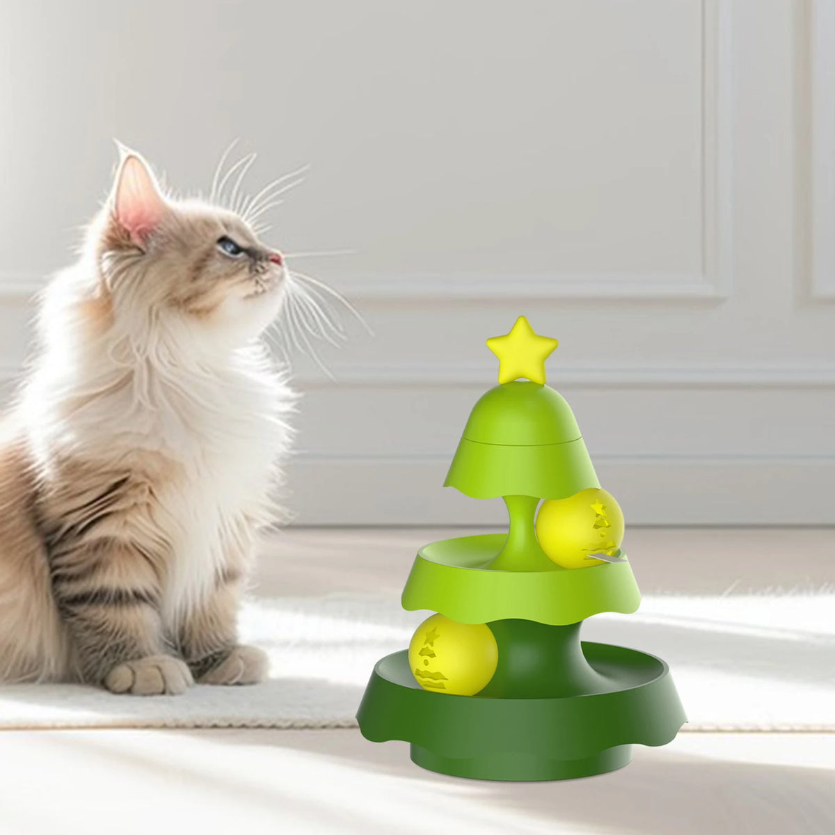 Rotating Cat Treat Dispenser & Puzzle Feeder