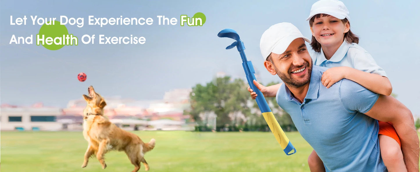 Dog Ball Launcher Throwing Stick – Interactive Fetch Toy for Training & Play