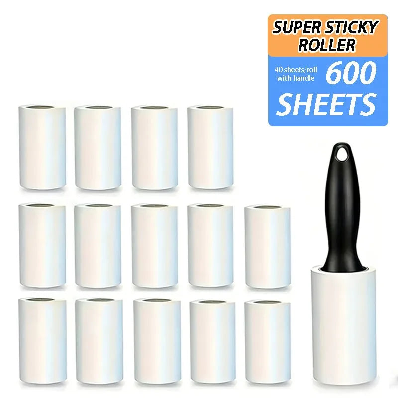 Pet Hair Lint Roller Set with Replacement Rolls