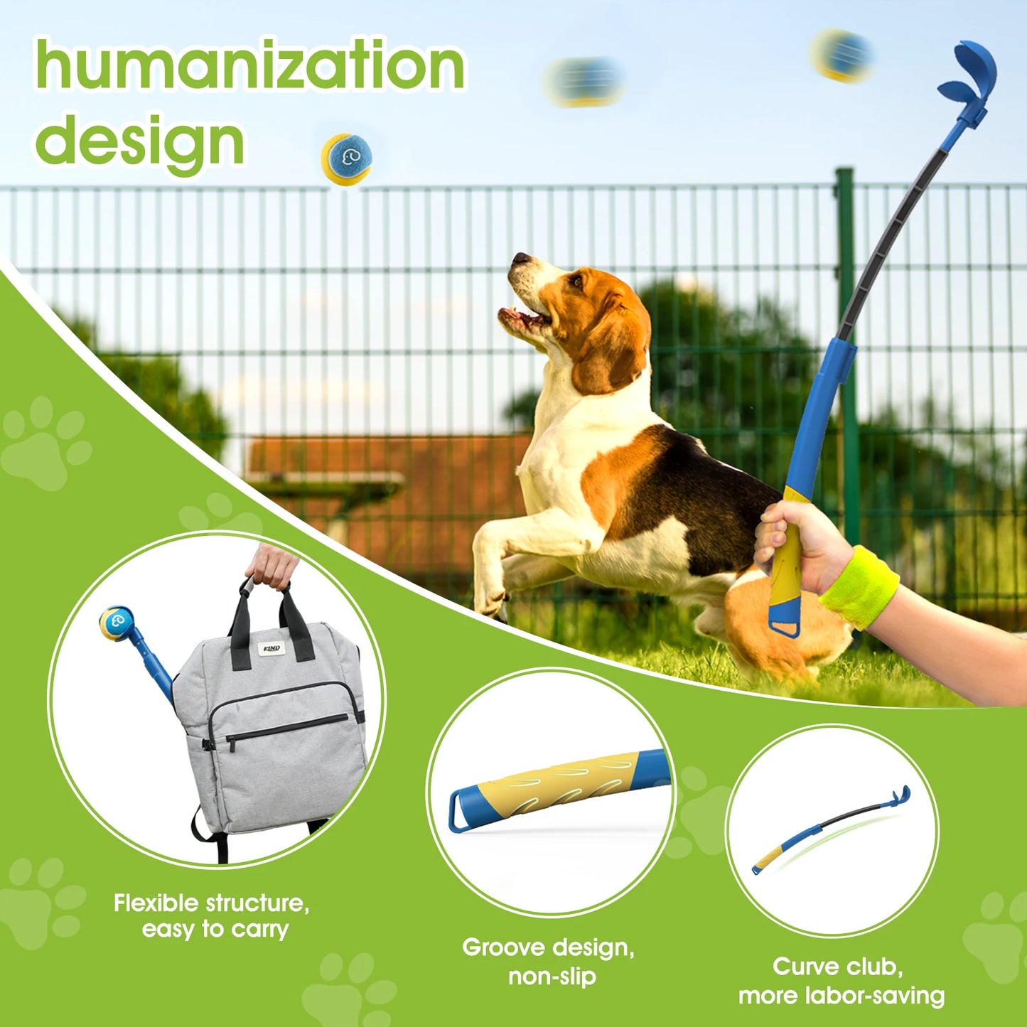 Dog Ball Launcher Throwing Stick – Interactive Fetch Toy for Training & Play