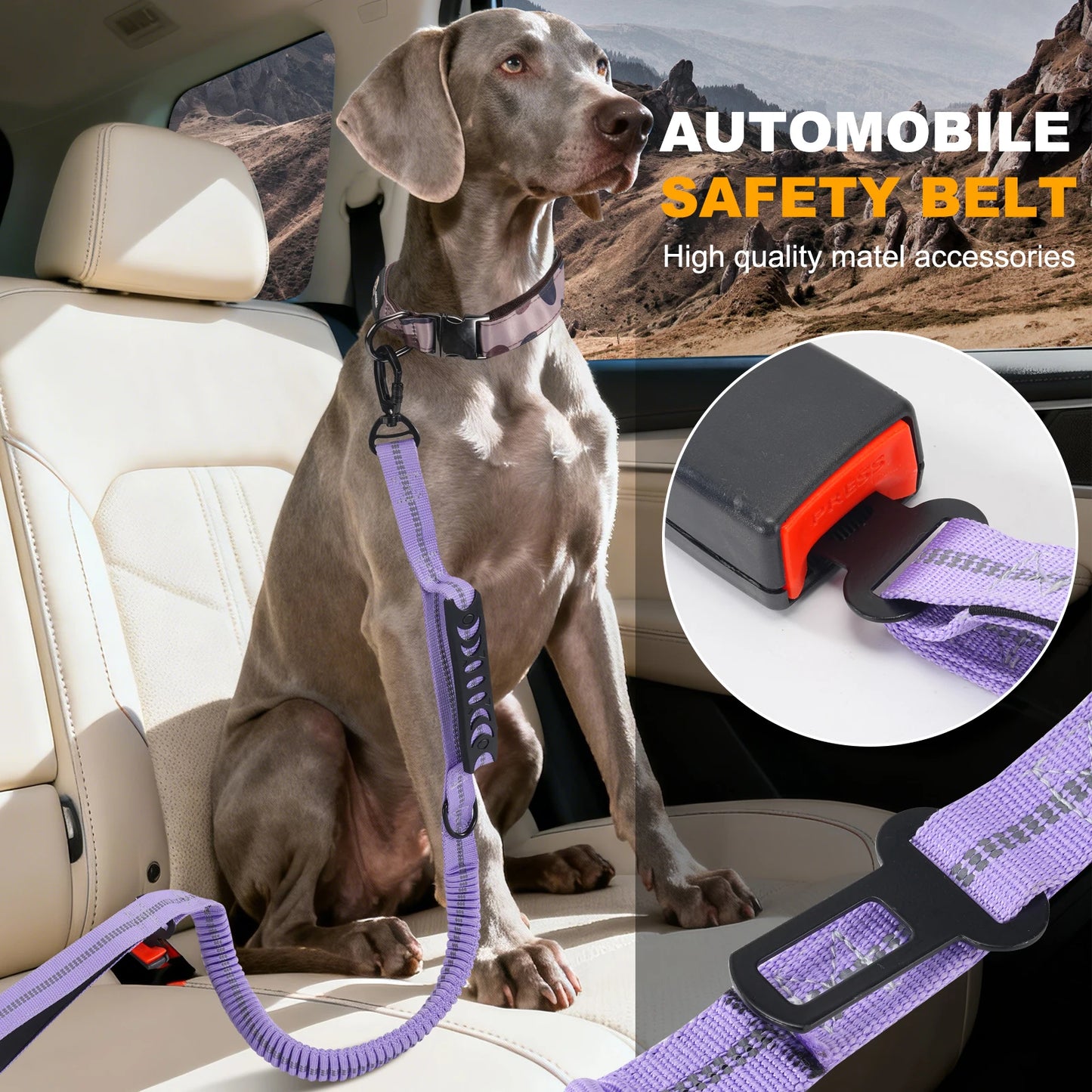 Heavy Duty Tactical Dog Lead — Reflective Bungee No-Pull Lead with Double Padded Handle for Medium & Large Dogs