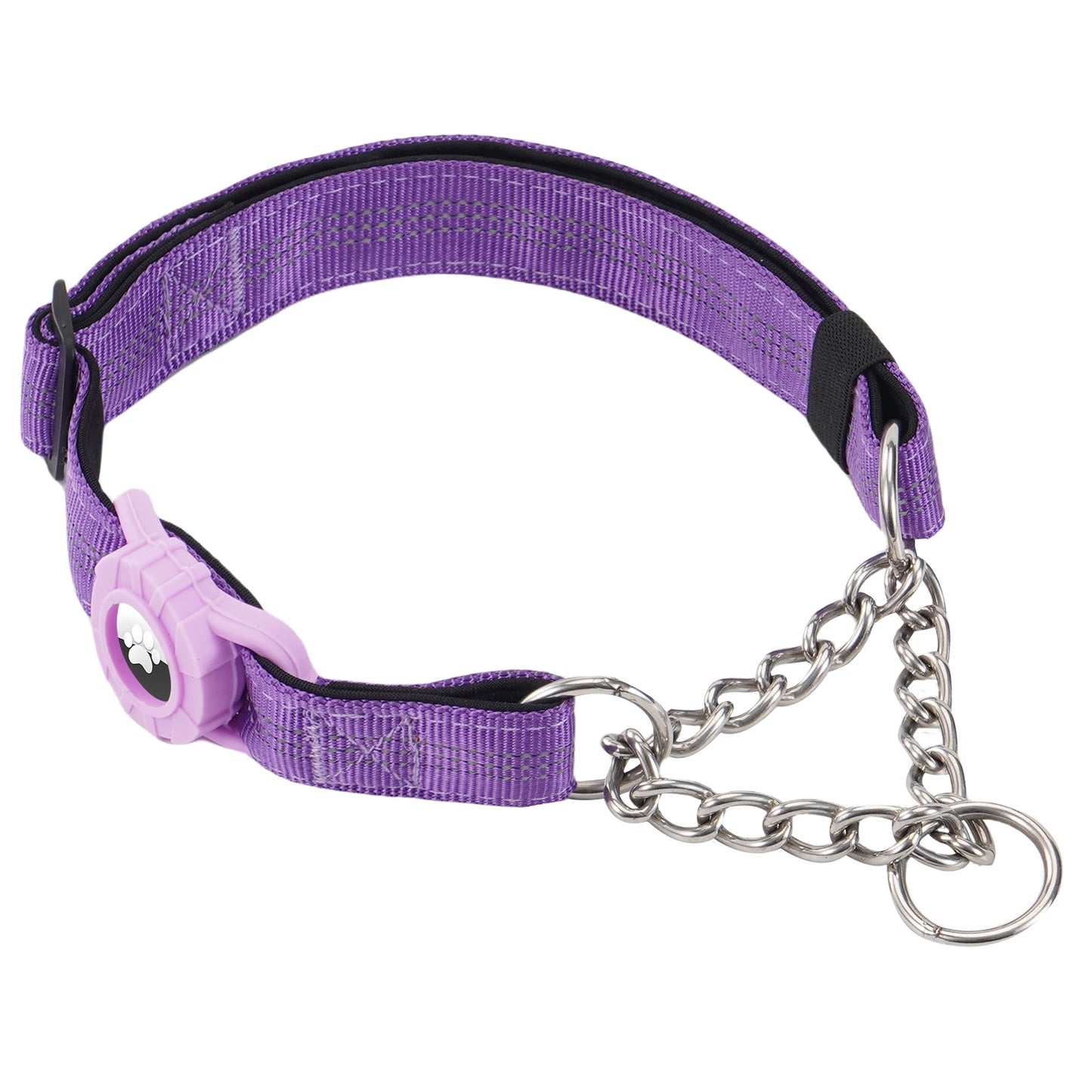 Collier réfléchissant pour chien avec support AirTag et boucle à dégagement rapide