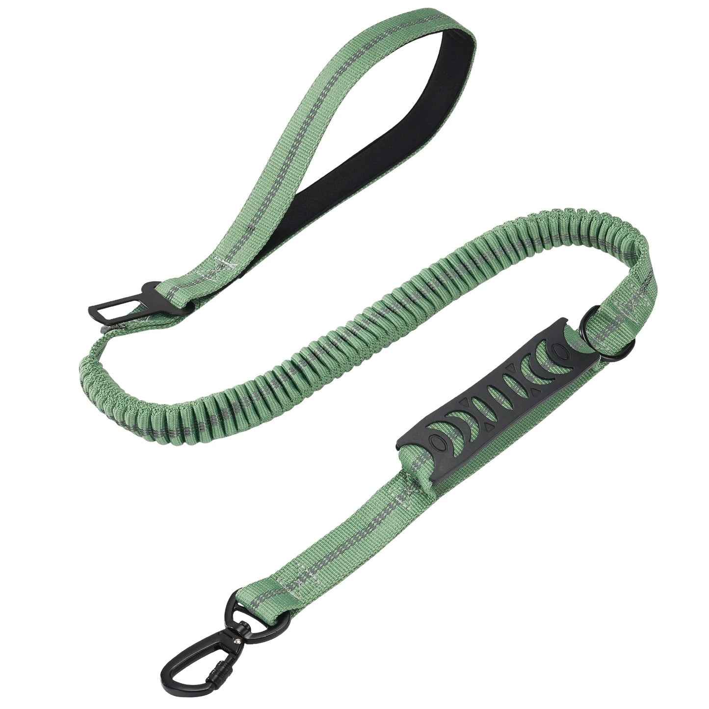 Heavy Duty Tactical Dog Lead — Reflective Bungee No-Pull Lead with Double Padded Handle for Medium & Large Dogs