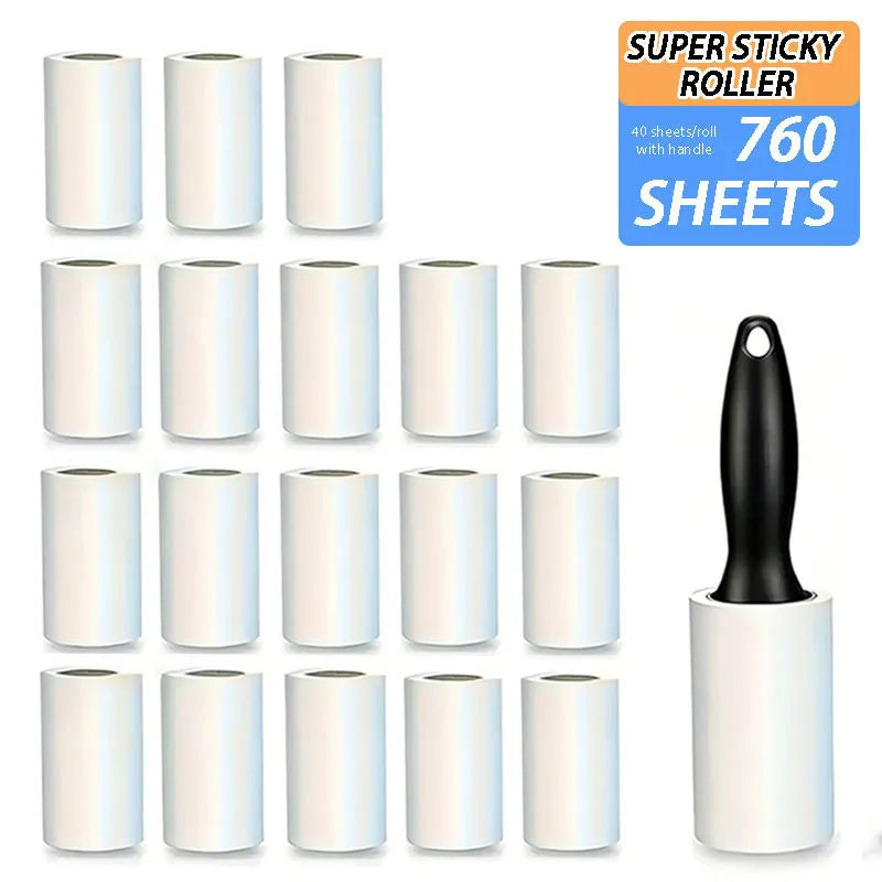 Pet Hair Lint Roller Set with Replacement Rolls