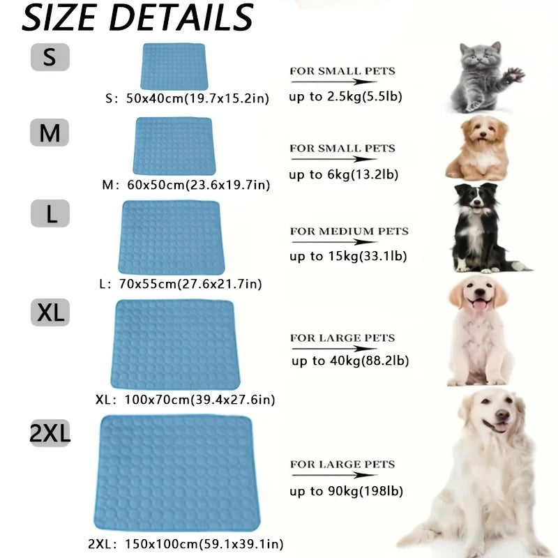 Cooling Mat for Dogs and Cats - Extra Large Summer Pet Bed