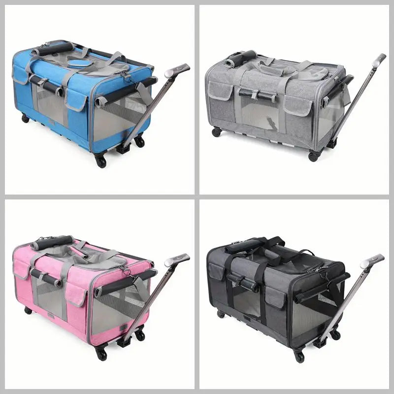 Poussette de transport pliable extra-large pour animaux de compagnie