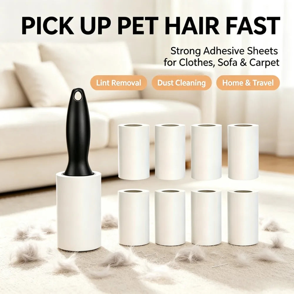 Pet Hair Lint Roller Set with Replacement Rolls