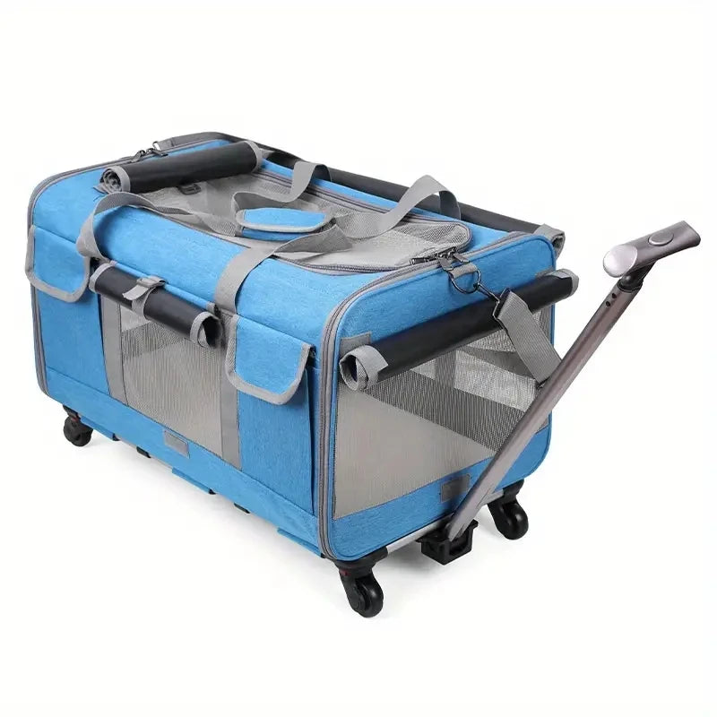 Poussette de transport pliable extra-large pour animaux de compagnie