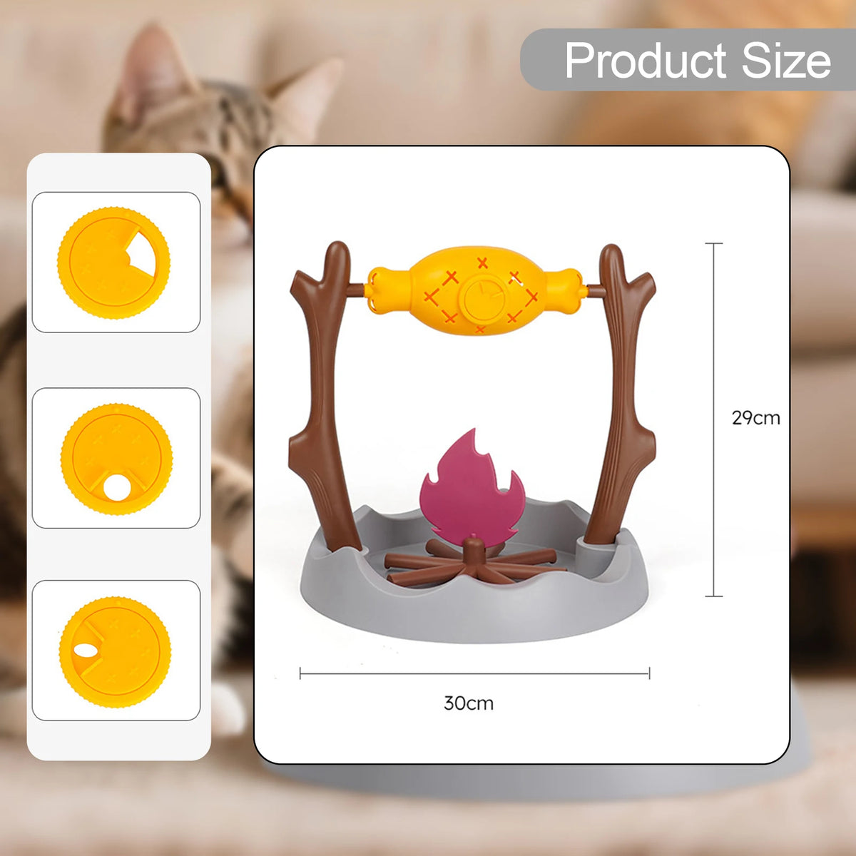Rotating Cat Treat Dispenser & Puzzle Feeder