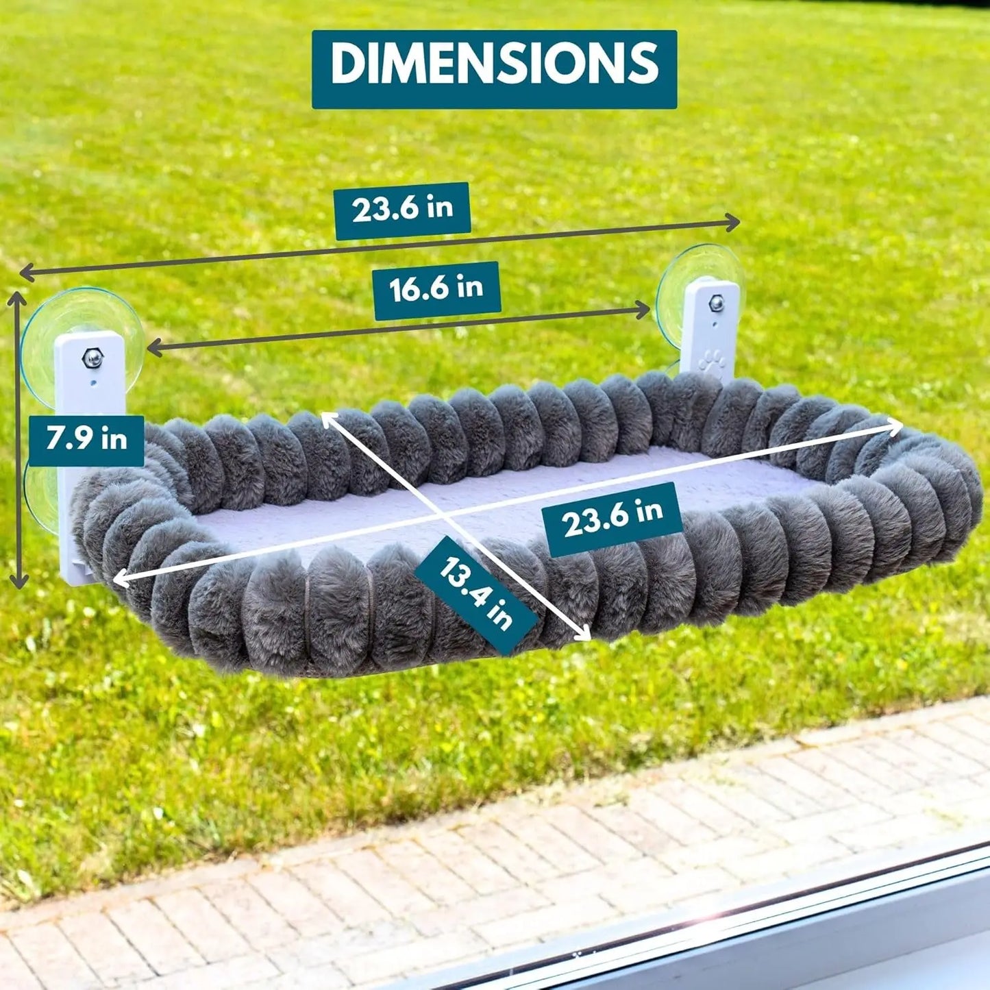Perchoir de fenêtre pliable et hamac pour chat avec ventouses