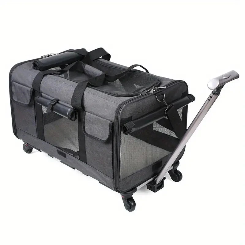 Poussette de transport pliable extra-large pour animaux de compagnie
