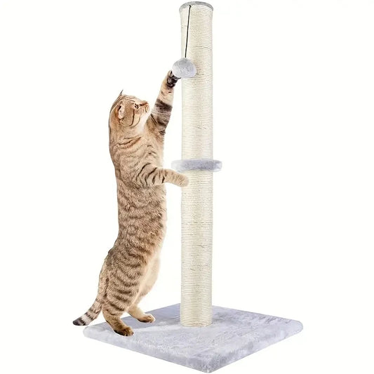 Sisal & Plush Cat Scratching Post — Vertical Double-Tier Design