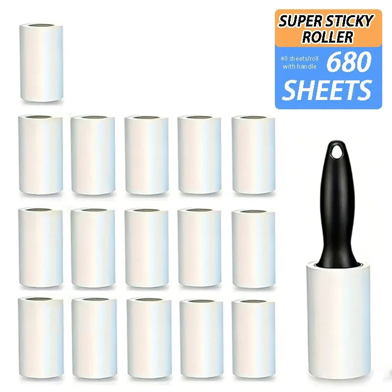 Pet Hair Lint Roller Set with Replacement Rolls
