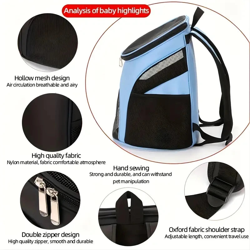 Breathable Pet Carrier Backpack for Walking & Hiking — Travel Cat & Dog Bag